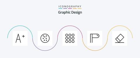 Design Line 5 Icon Pack Including . rubber. vector