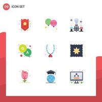 Pictogram Set of 9 Simple Flat Colors of love question india answer solution Editable Vector Design Elements