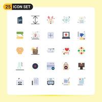 conjunto de 25 iconos de interfaz de usuario modernos signos de símbolos para chatear elementos de diseño de vector editables de tarjeta de identificación de conejo de identidad