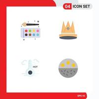 Pack of 4 creative Flat Icons of back to school position education king temperature Editable Vector Design Elements