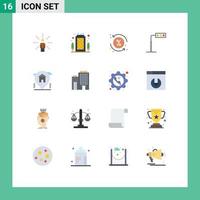 16 Creative Icons Modern Signs and Symbols of location tower destination light transaction Editable Pack of Creative Vector Design Elements