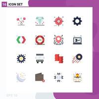 16 User Interface Flat Color Pack of modern Signs and Symbols of navigation interface audience basic search Editable Pack of Creative Vector Design Elements