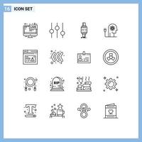 16 Creative Icons Modern Signs and Symbols of mind boosting smart watch ability android Editable Vector Design Elements