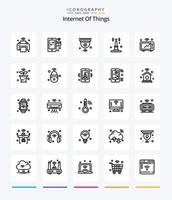 Creative Internet Of Things 25 OutLine icon pack  Such As router. internet. mobile. wifi. internet of things vector