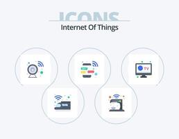 Internet Of Things Flat Icon Pack 5 Icon Design. phone. device. smart. chat. security vector