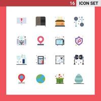 Modern Set of 16 Flat Colors Pictograph of business idea male celebration health female Editable Pack of Creative Vector Design Elements