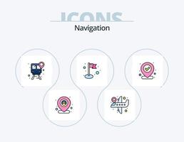 Navigation Line Filled Icon Pack 5 Icon Design. smart. home. pin. mobile. location vector