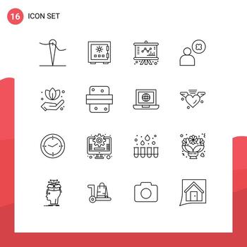 paquete de 16 esquemas creativos de elementos de diseño de vectores editables para eliminar la seguridad del usuario entre empresas