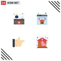 4 Flat Icon concept for Websites Mobile and Apps hospital reception home home done real estate Editable Vector Design Elements