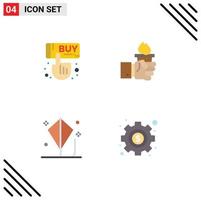 Universal Icon Symbols Group of 4 Modern Flat Icons of sale child hand leader kite Editable Vector Design Elements