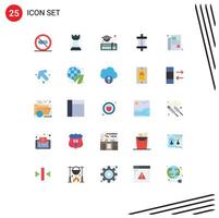 25 Thematic Vector Flat Colors and Editable Symbols of news tools sports components auto Editable Vector Design Elements