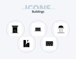 diseño de iconos del paquete de iconos de glifo de edificios 5. edificio. arquitectura. histórico. Monumento. columnas vector