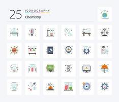 Chemistry 25 Flat Color icon pack including lamp. flask. science. experiment. laboratory vector