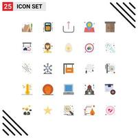 Modern Set of 25 Flat Colors Pictograph of interior drawer ui decor way Editable Vector Design Elements