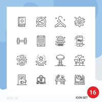 16 Creative Icons Modern Signs and Symbols of connection sport lead service setting Editable Vector Design Elements