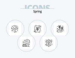 paquete de iconos de línea de primavera 5 diseño de iconos. . cebolla. planta. alimento. tulipán vector