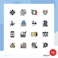 paquete de iconos de vector de stock de 16 signos y símbolos de línea para comunicación de personas negocio de camino mojado elementos de diseño de vector creativo editable derecho