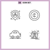 Modern Set of 4 Filledline Flat Colors Pictograph of gas car waste ecommerce vehicles Editable Vector Design Elements