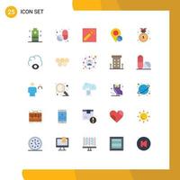 25 Thematic Vector Flat Colors and Editable Symbols of award pin photo marker location Editable Vector Design Elements