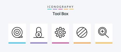 paquete de iconos de la línea 5 de herramientas que incluye . cinta.. diseño de iconos creativos vector