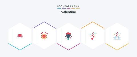 paquete de iconos planos de san valentín 25 que incluye amor. amar. amar. día. enamorado vector