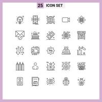 Group of 25 Lines Signs and Symbols for celebrate basic location image network Editable Vector Design Elements