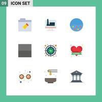 Universal Icon Symbols Group of 9 Modern Flat Colors of time focus skin clock grid Editable Vector Design Elements