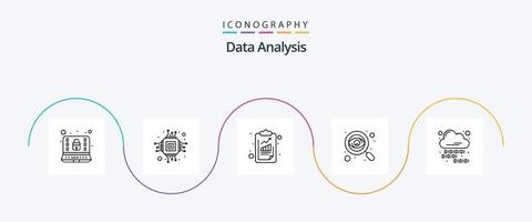 Data Analysis Line 5 Icon Pack Including search. monitoring. data. data. seo vector