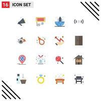 16 Thematic Vector Flat Colors and Editable Symbols of saw ui business signal basic Editable Pack of Creative Vector Design Elements