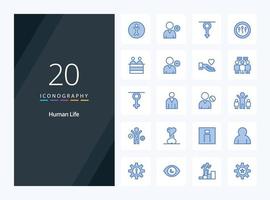 20 Human Blue Color icon for presentation vector