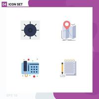 User Interface Pack of 4 Basic Flat Icons of control phone gps navigation notepad Editable Vector Design Elements