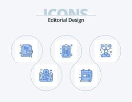 Editorial Design Blue Icon Pack 5 Icon Design. document. clipboard. scale. checklist. file vector