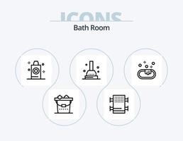 Bath Room Line Icon Pack 5 Icon Design. . . bathroom. washroom. soap vector