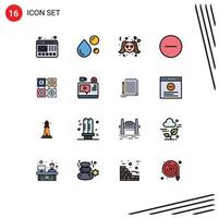 Set of 16 Modern UI Icons Symbols Signs for code media player omega media woman Editable Creative Vector Design Elements