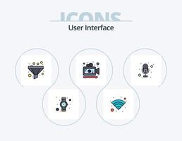 diseño de iconos del paquete de iconos llenos de línea de interfaz de usuario 5. . desbloquear. portafolio. candado. clasificar vector