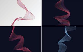 Collection of geometric minimal lines pattern set vector