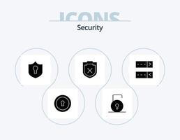 Security Glyph Icon Pack 5 Icon Design. . protect. protection. password. warning vector