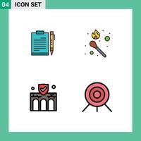 4 Creative Icons Modern Signs and Symbols of document match file sheet building Editable Vector Design Elements