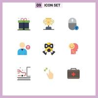 9 Universal Flat Colors Set for Web and Mobile Applications mask fire devices user avatar Editable Vector Design Elements