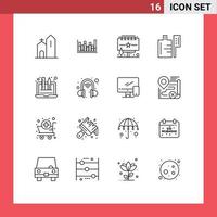 16 Creative Icons Modern Signs and Symbols of design drink down preparation billboard Editable Vector Design Elements