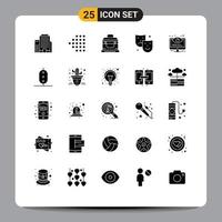 25 Thematic Vector Solid Glyphs and Editable Symbols of options control chest configuration arts Editable Vector Design Elements