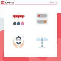 User Interface Pack of 4 Basic Flat Icons of group ramadhan team toggle medicine Editable Vector Design Elements