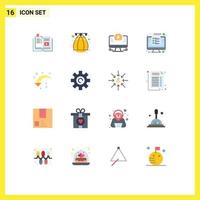 Pictogram Set of 16 Simple Flat Colors of refresh management computer invoice computer Editable Pack of Creative Vector Design Elements