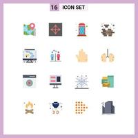 Modern Set of 16 Flat Colors and symbols such as solving mind browser logic phone Editable Pack of Creative Vector Design Elements