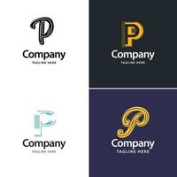 Letter P Big Logo Pack Design Creative Modern logos design for your business vector