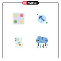 Group of 4 Modern Flat Icons Set for electro business arrow up left marketing Editable Vector Design Elements