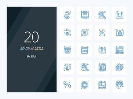 20 Ux And Ui Blue Color icon for presentation vector