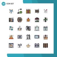 Set of 25 Modern UI Icons Symbols Signs for marriage archery hardware medicine bag Editable Vector Design Elements