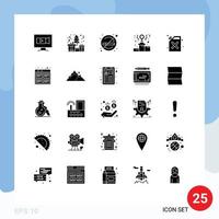 Set of 25 Modern UI Icons Symbols Signs for cane podium healthcare power power Editable Vector Design Elements