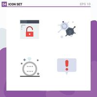 Modern Set of 4 Flat Icons and symbols such as browser holiday secure science wedding Editable Vector Design Elements